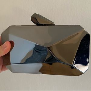 Abstract Hardcase Silver Clutch!